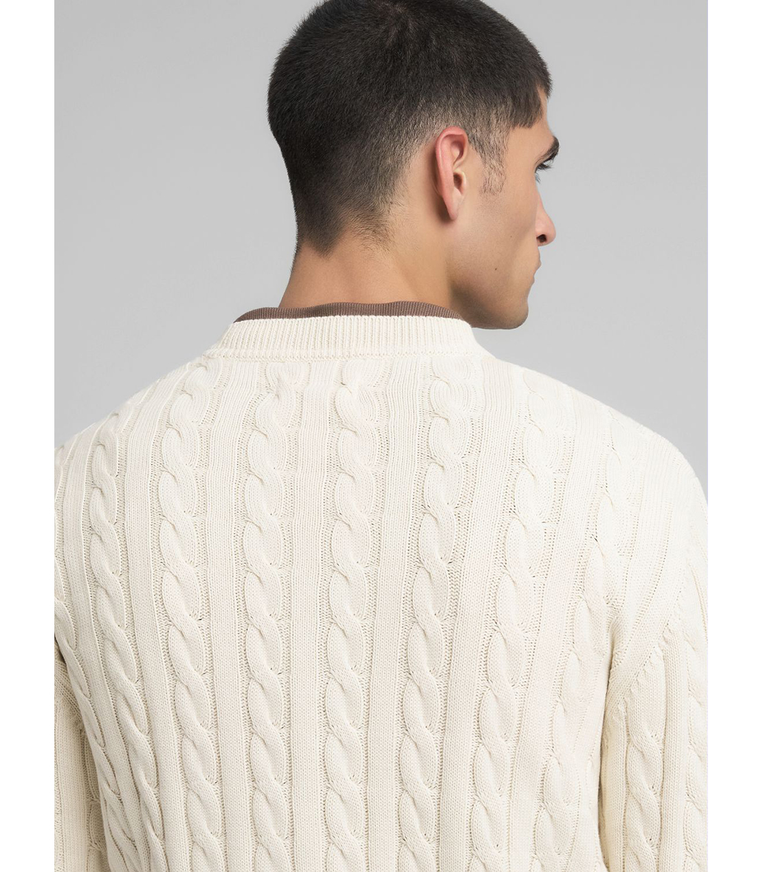 ケーブル編みコットンプルオーバー 詳細画像 アイボリー 6